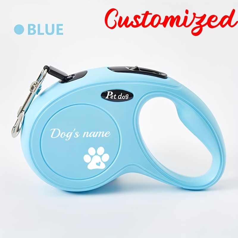 Personalized Paw Print Pattern Automatic Retractable Leash, 3m Length