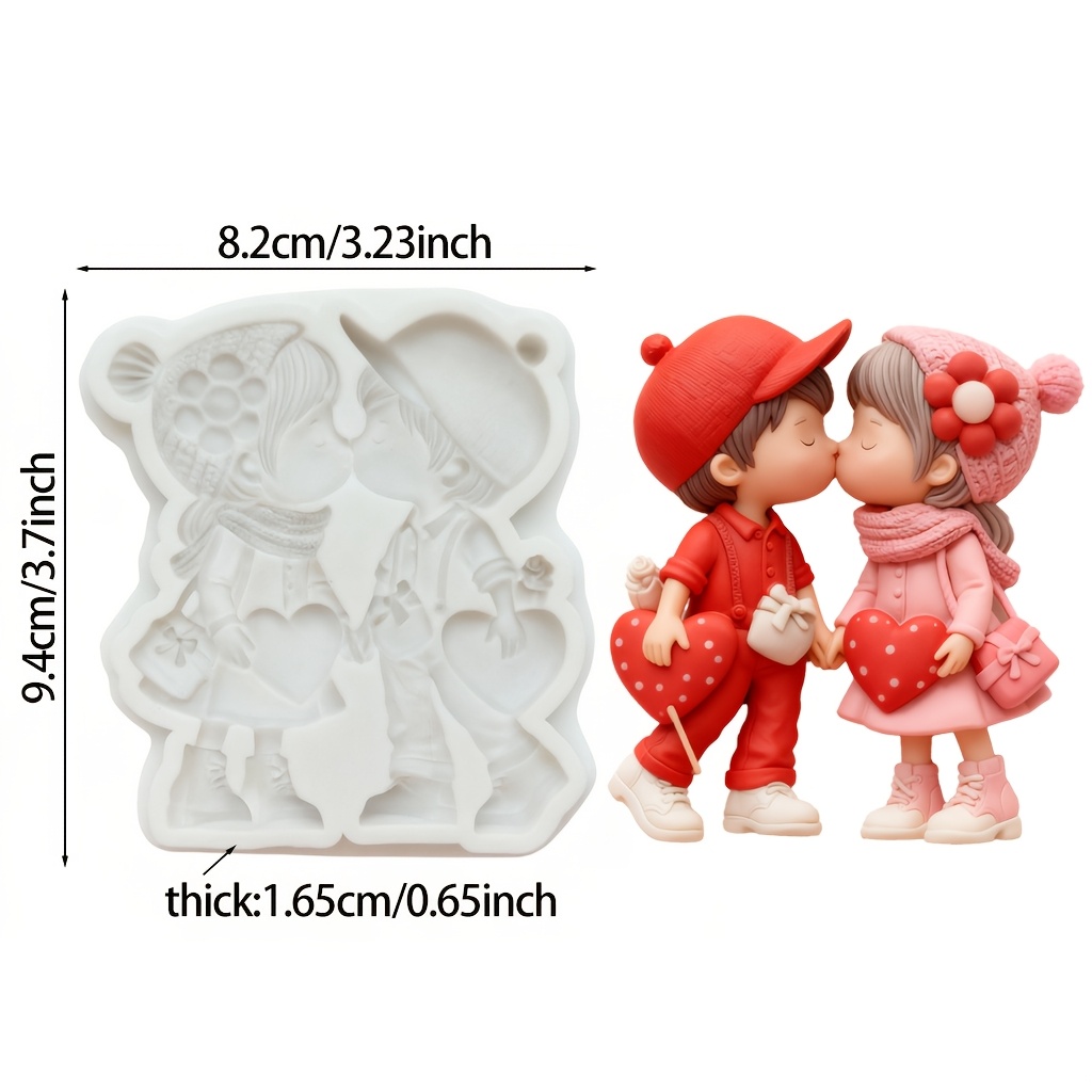 TEMU Romantic Couple Kiss & Hold Hands Mold - & Hands Silicone/resin Mold For , Candle Making, Pendants - Valentine's Day, Mother's Day Craft Molds