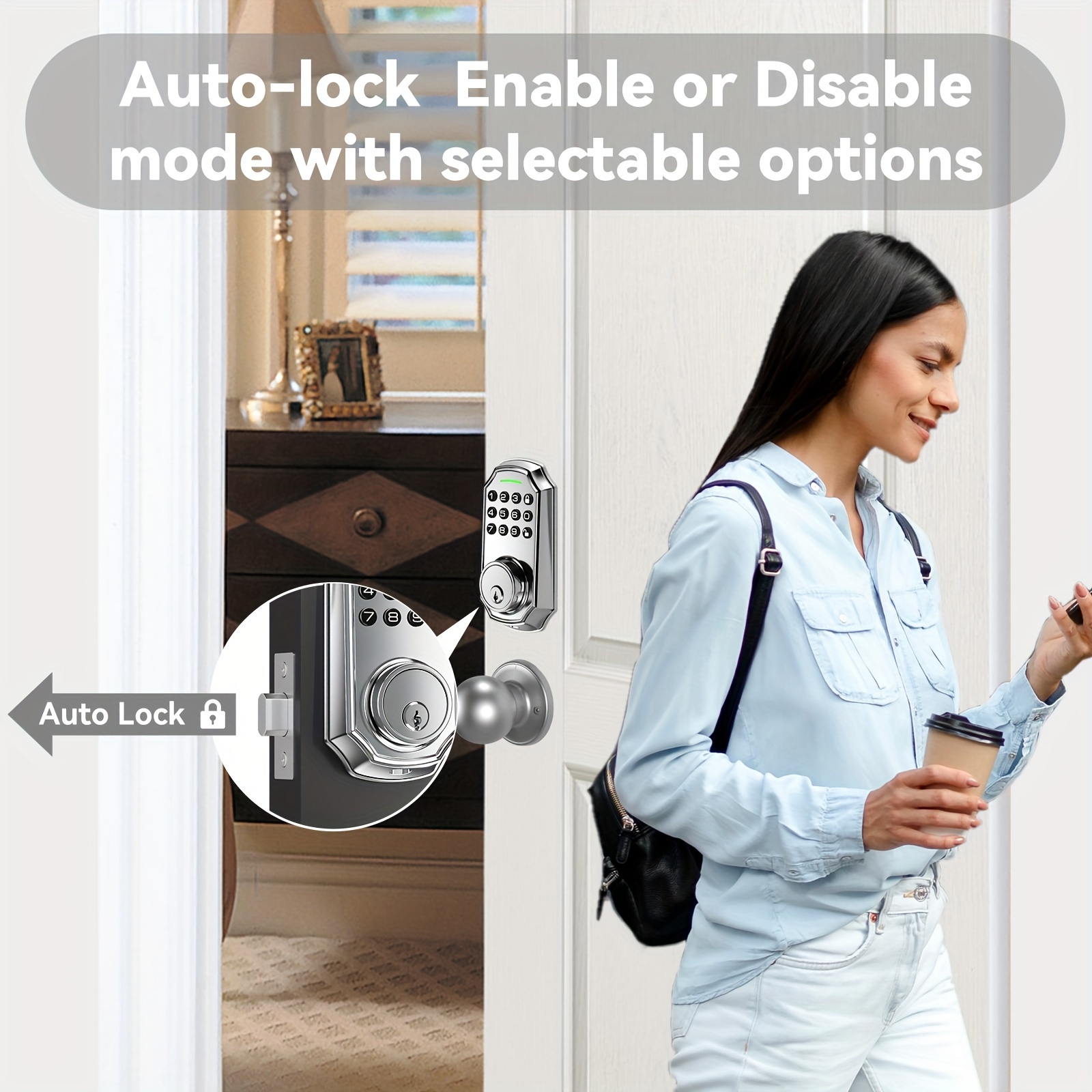 1 Set Entry Door Lock Deadbolt With Handle Door Locks For Front Door