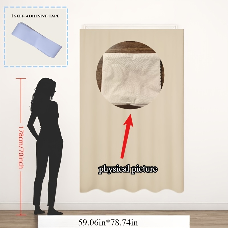 TEMU Rideaux occultants 100% noirs, rideaux adhésifs perçage, rideaux de chambre à coucher isolants occultants, portables et faciles à installer