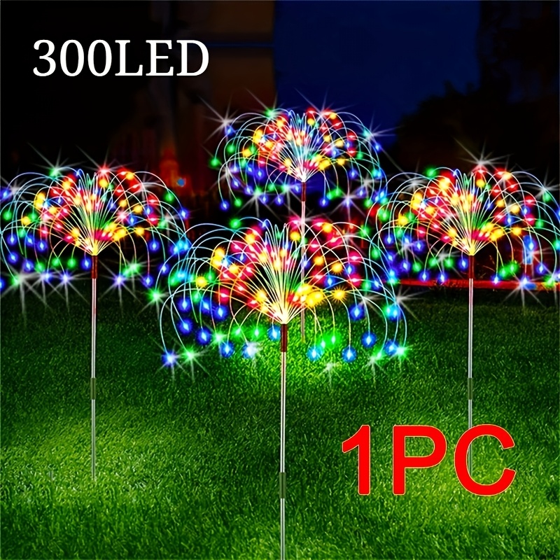 Image of Solar Garden Light 8modes Outdoor Firework Light 65 Sensor Light (light Sense) 300/200/60led Outdoor Courtyard Backyard Courtyard Path Sidewalk Decoration (color/warm White)