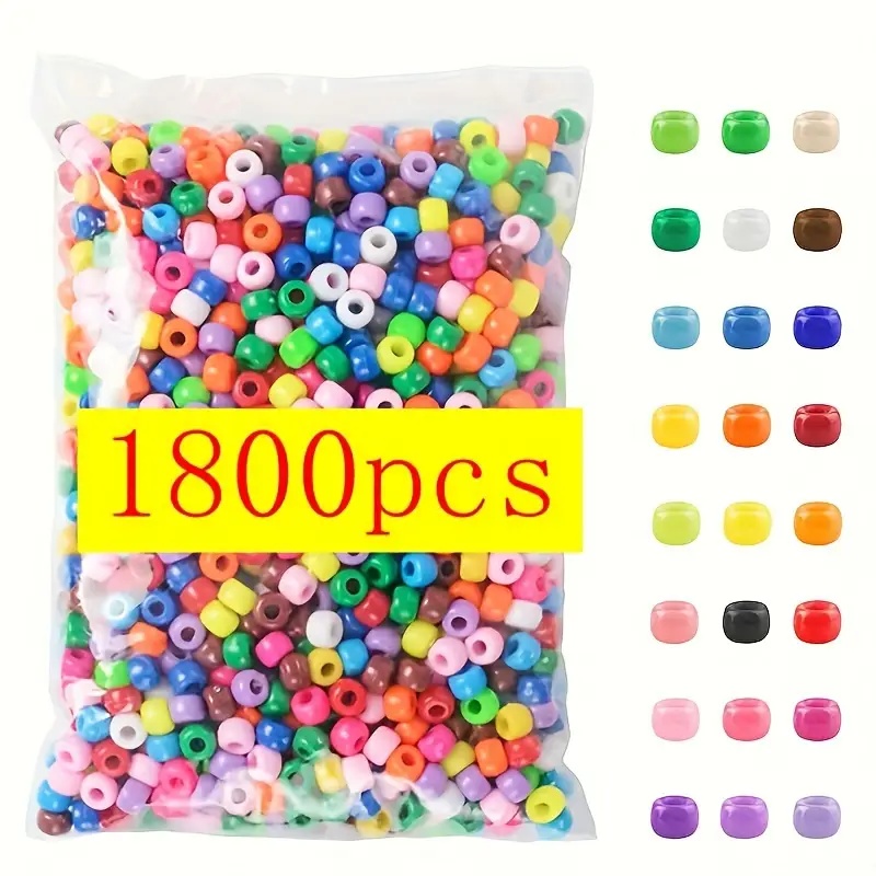 Image of 1800pcs Of Mixed Color Small Horse Beads 6x9mm/4x7mm Set, Suitable For Jewelry Making And Crafts Solid Color, Jewelry Making Beads, Bracelets, Necklaces, Keychains, Decorative Craft Additions