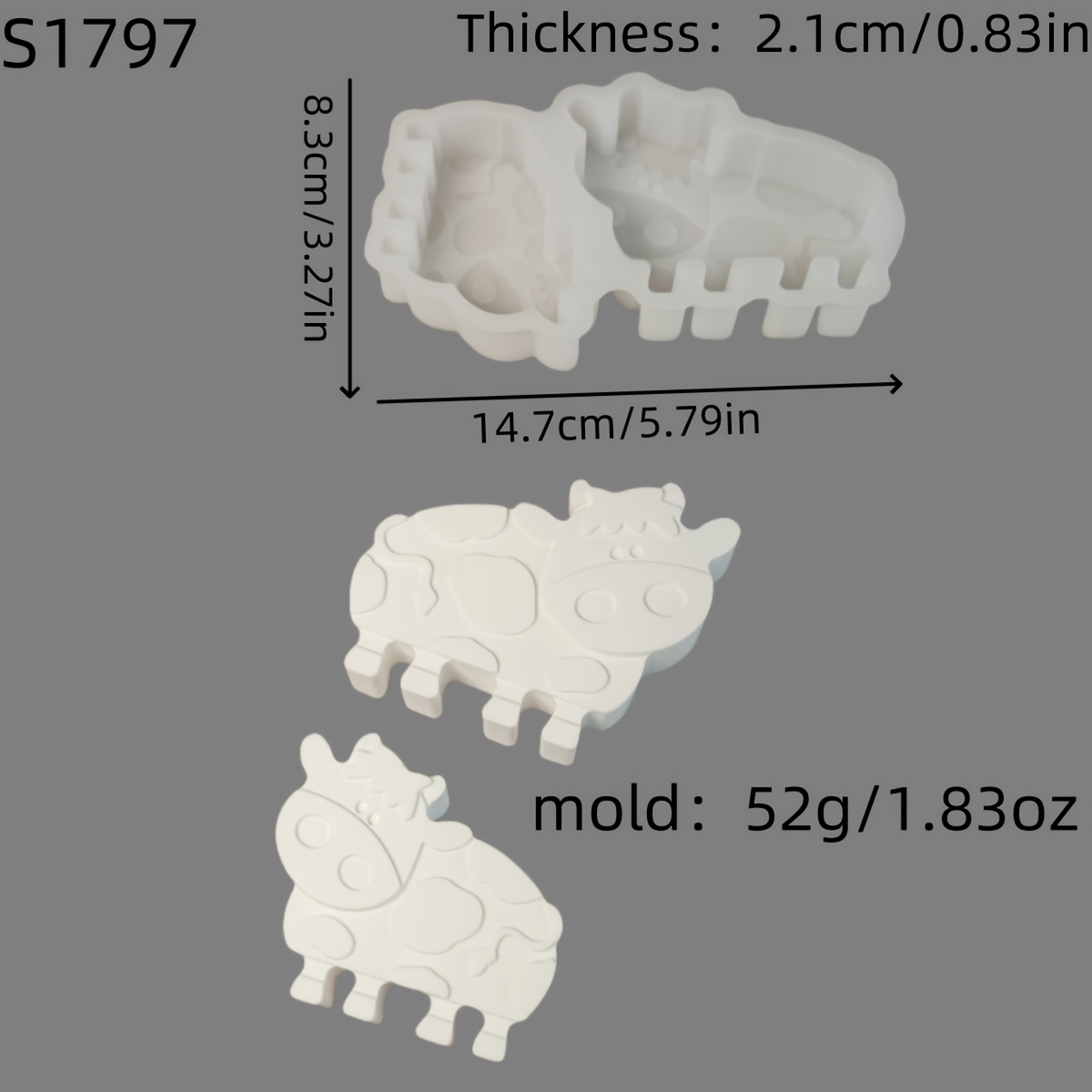 Image of Resin Casting Molds For Cow, Candle Silicone Molds, Plaster Decoration Molds, And Epoxy Resin Molds For Home Decor