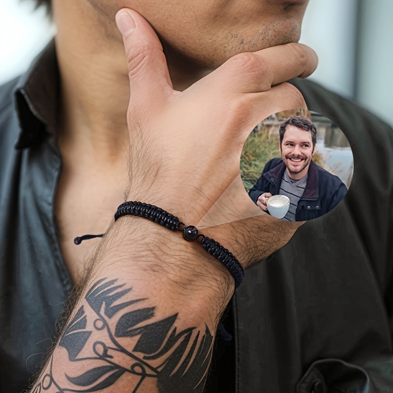 

Customizable Bracelet Personalized String Bracelet, Steel , Unique For Men, For