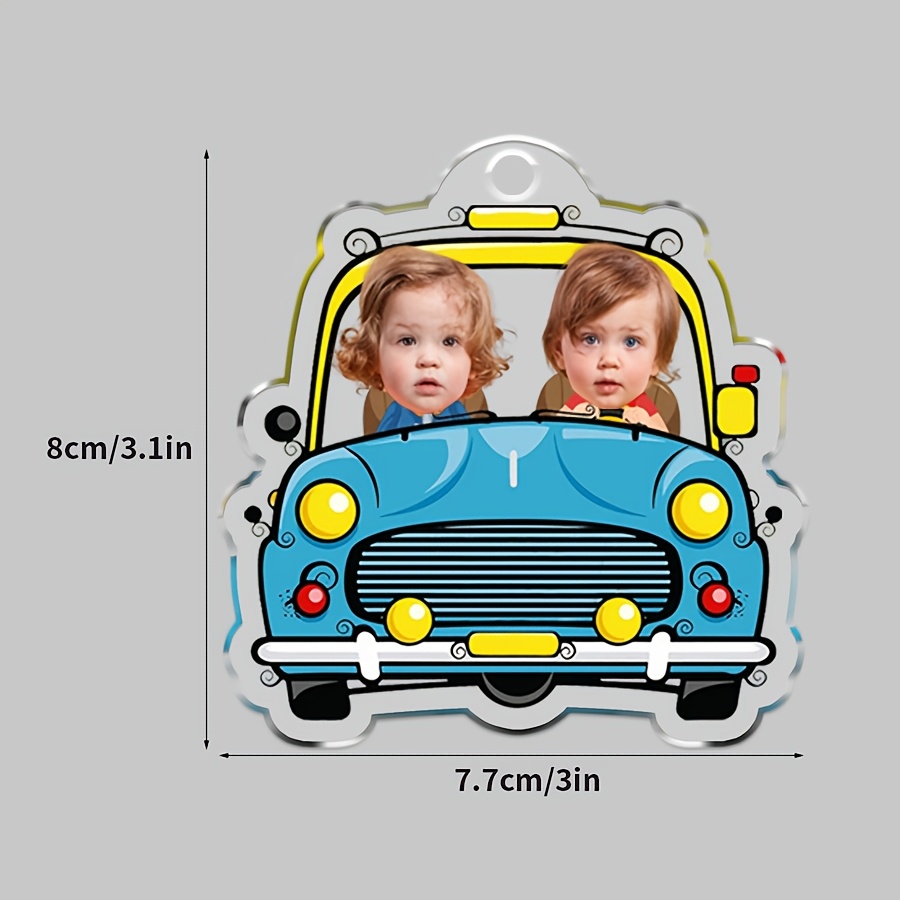 Image of 1pc Personalized Acrylic Car Hanger, Customized Face Photo Car Hanger, Unique Customized Photo Gifts, Customized According To The , Cute Shape, Mother's Day, Father's Day, Holiday Gifts