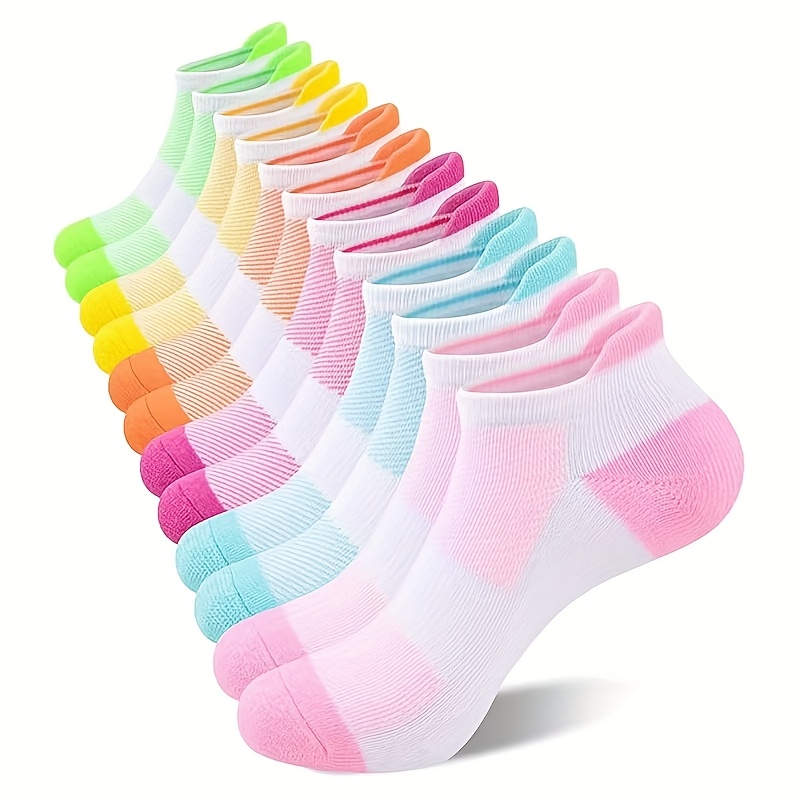 6/12-pair Unisex Low-cut Sweat-absorbing Sports Socks, Comfortable And Breathable, Suitable For Daily And Outdoor Wear, For