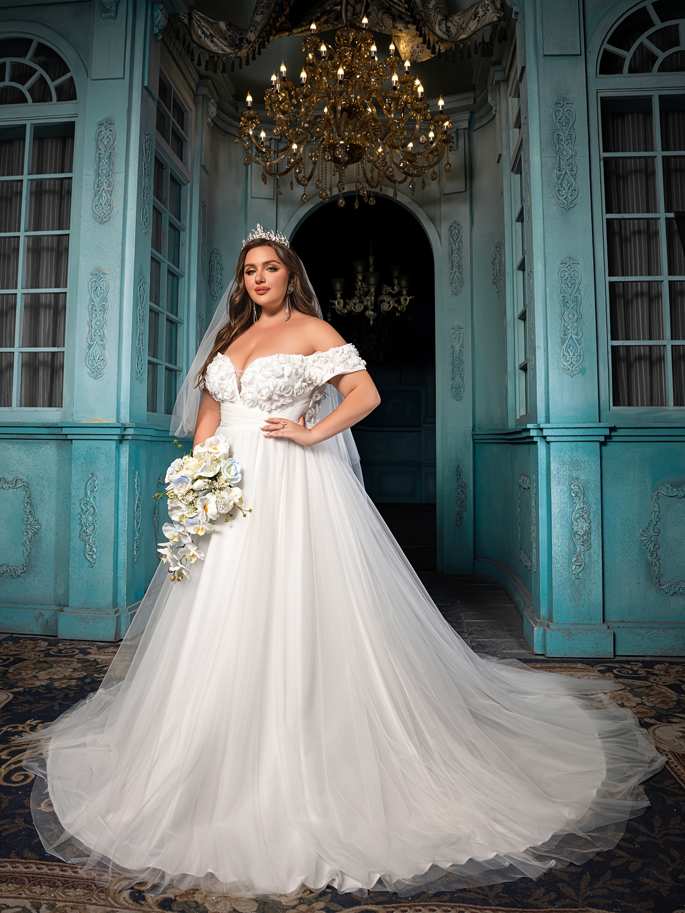 plus size plus size womens halter wedding dress women's - Temu