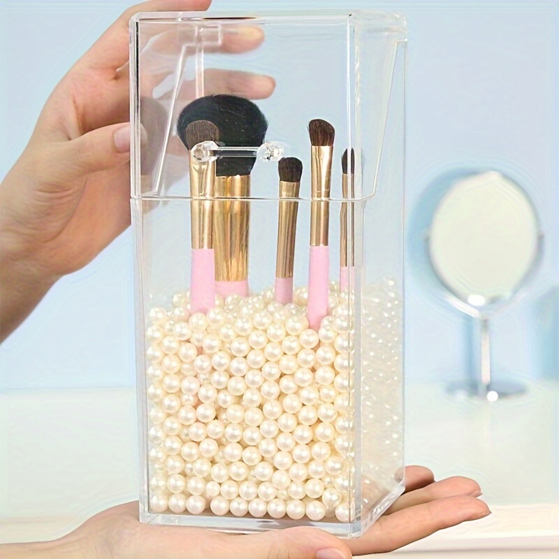 TEMU Cosmetic Makeup Storage Box Organizer Cosmetic Makeup Brush Organizer Storage Acrylic Display Box Desktop Organizer Bathroom Cabinet Storage