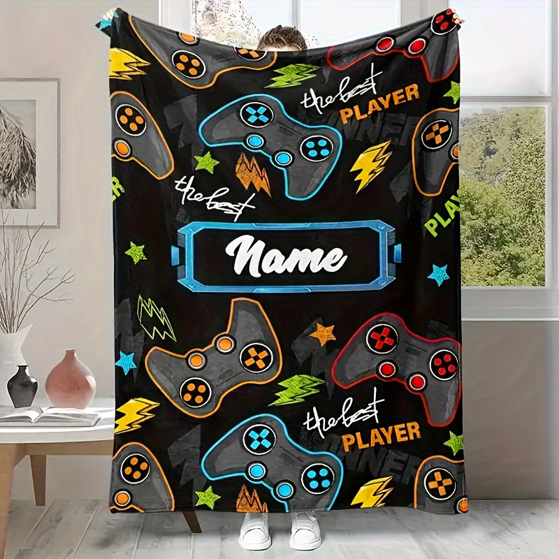 

Personalized Gaming Controller Printed Fleece Blanket - Suitable For Teens, Adults, And Travel - Machine Washable - Contemporary Style - All Seasons - Anti-tear - 59"x78.7" Or 51"x75cm