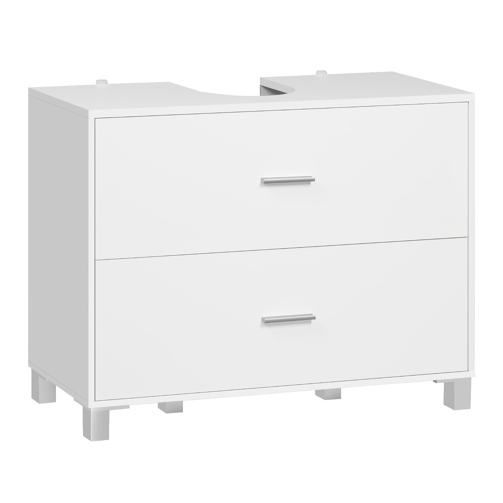 1pc Wooden Bathroom Cabinet, Under-sink Storage Cabinet With 2 Drawers, Space- Design, Made Of High-quality Particleboard, Sturdy And Durable, White, And Clean, 80*64*30cm