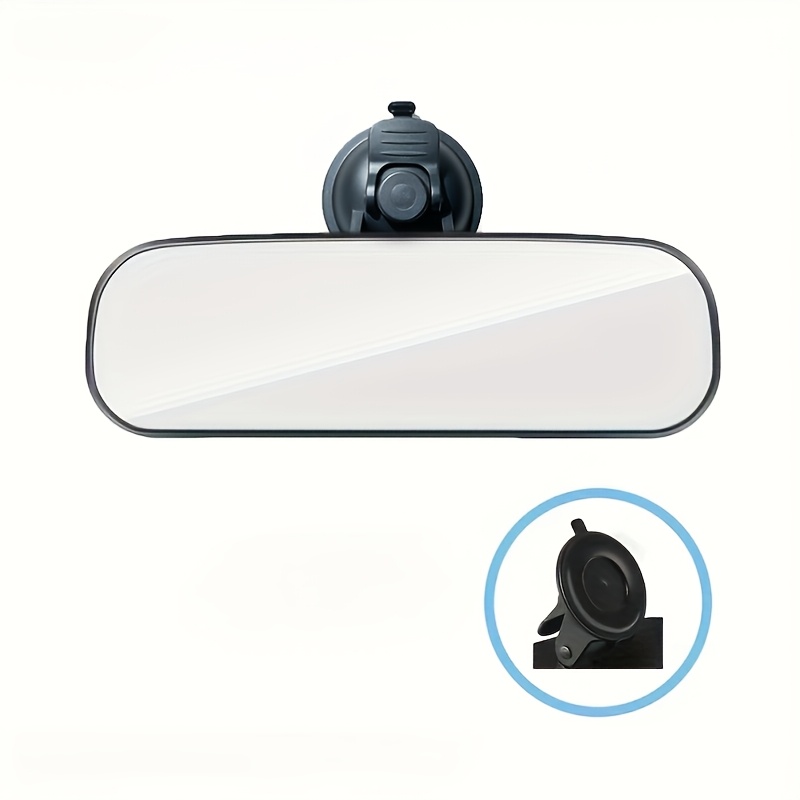 Image of Fit Panoramic Convex Rearview Mirror - Wide-angle Clip-on Design For Blind Spot Visibility, Clear Glass Material, Ideal For Cars, Suvs, And Trucks