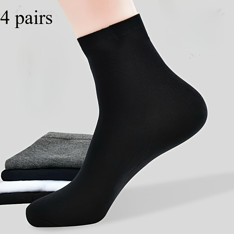 4-pairs Diabetic Socks For Men, Non-binding Extra Wide Socks, Comfortable & Stretchable Plus Size Socks, Seamless Toe, Reinforced Heel - Ideal Gift For Elderly Seniors
