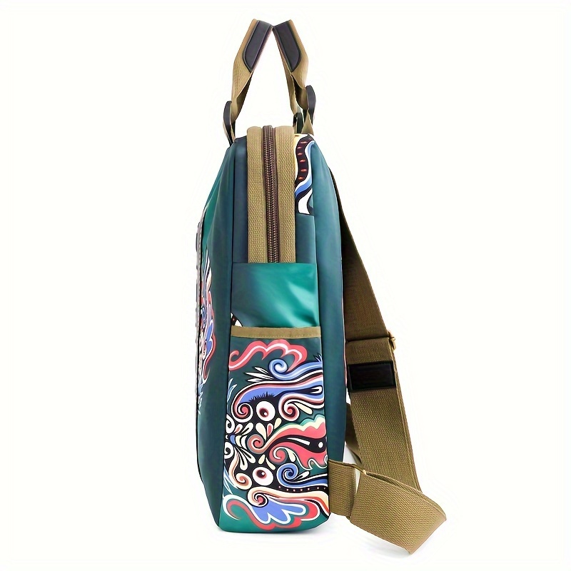 Mochila antirrobo para mujer, mochila de gran capacidad con estampado de moda, mochila ligera de nailon para portátil para viajes informales, desplazamientos y uso al aire libre, patrón aleatorio