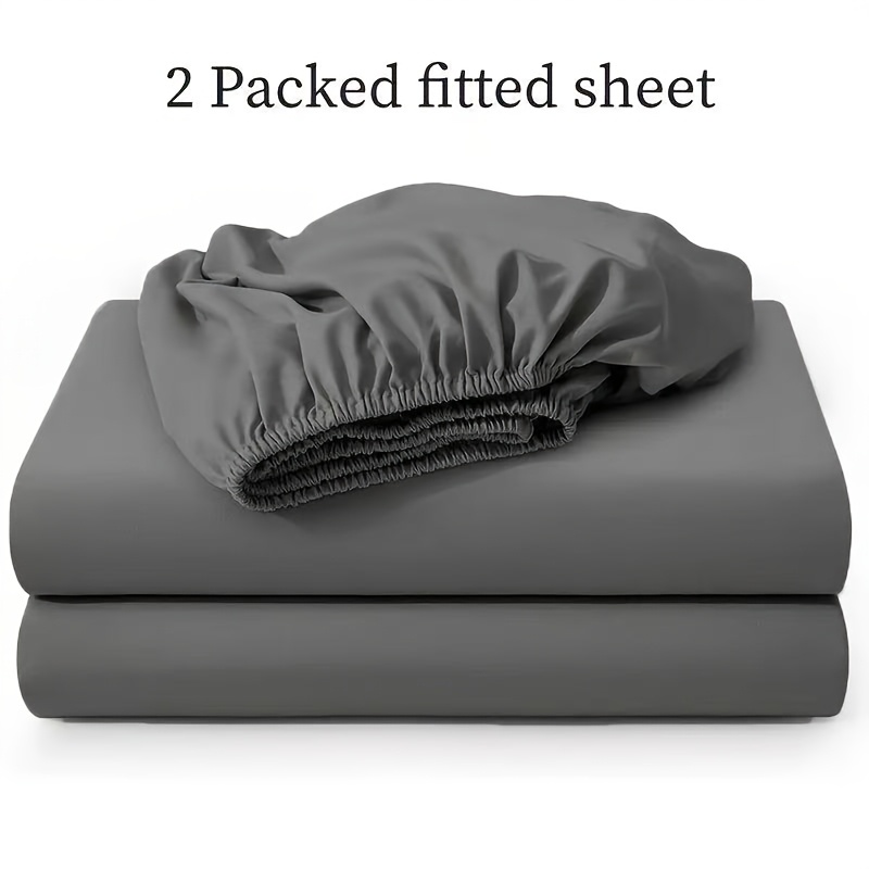 E-shop 2 Stück Weiche Bequeme Spannbetttücher, Atmungsaktive, Vielseitige, Waschbare Bettwäsche für Schlafzimmer, Gästezimmer, Schulgebrauch,