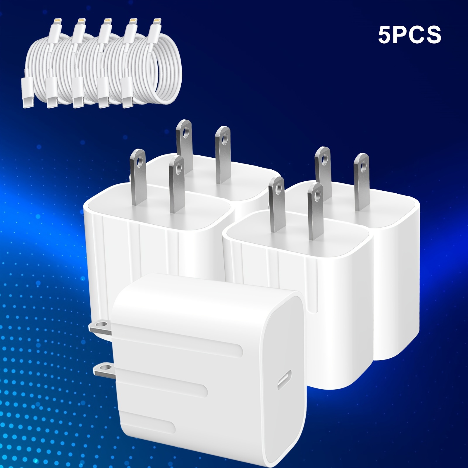 

For Iphone Charger Mfi Charging Ipad Charger Usb Charger Fast Charging 4ft Cable 5pcs