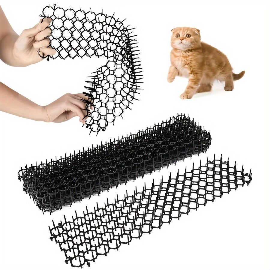 set of 6 garden cat deterrent spike mats plastic spiked mats   garden plants and prevent cats and dogs from digging