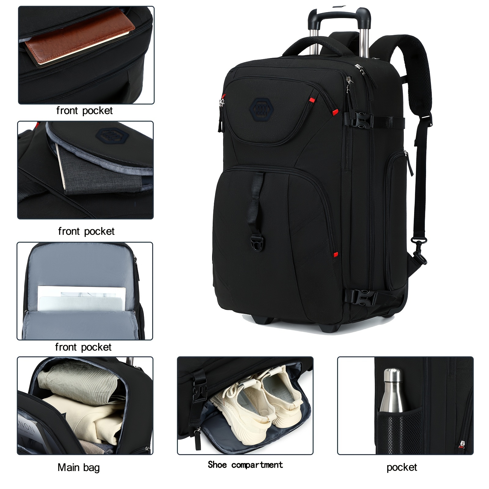 70l travel backpack 60L - 50L Options | Black-Brown-Green | Extra Large