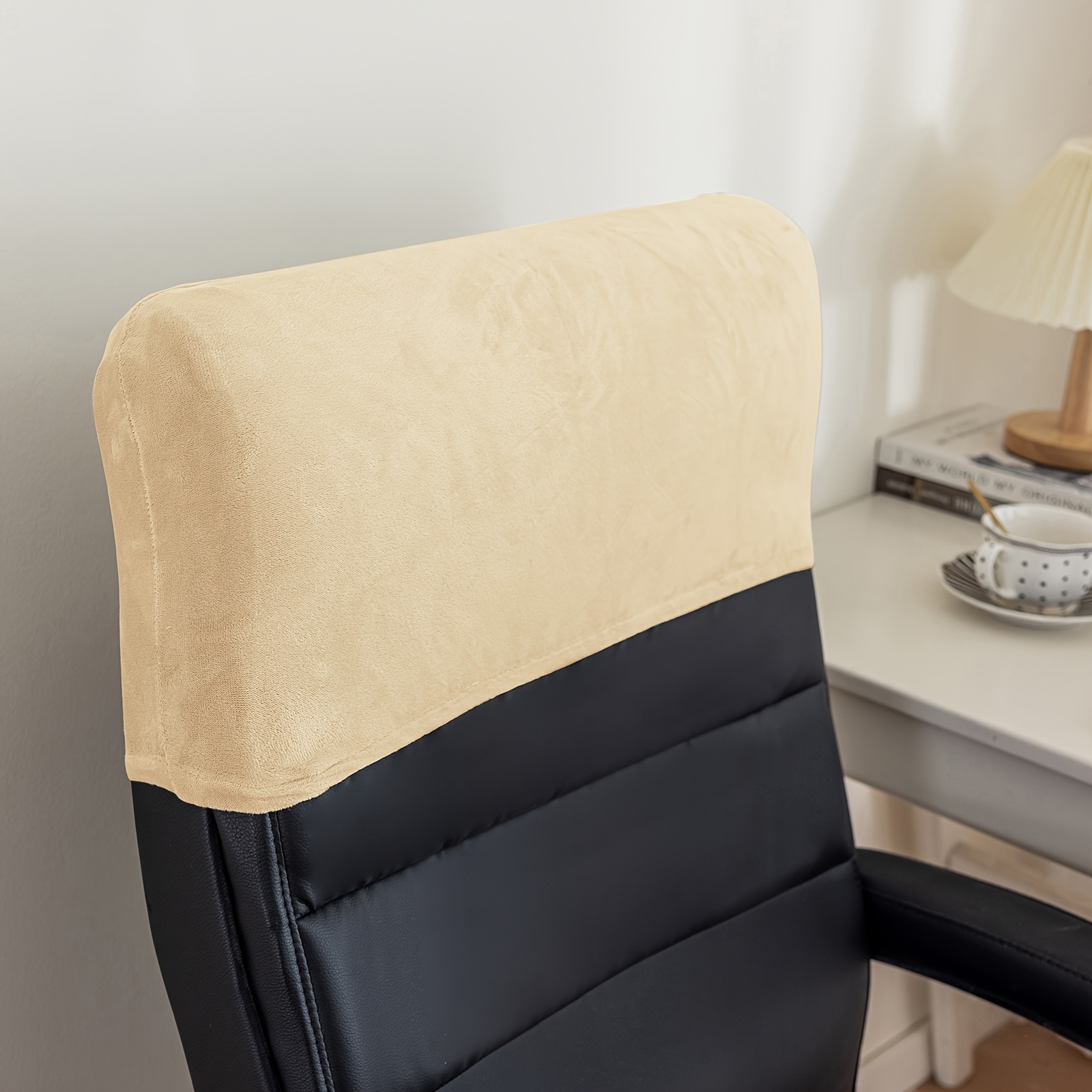 TEMU 1 de reposacabezas para silla de oficina con diseño de zorro plateado, elástica para respaldo de silla de oficina, cómoda de color sólido para