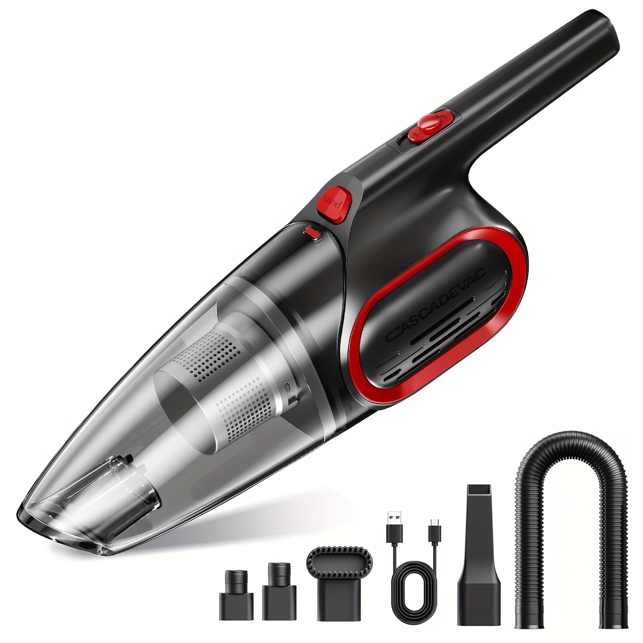 Image of Car Vacuum Cleaner, Automotive Accessory, Powerful Suction, Mini Vacuum, Interior Cleaning Tool For Cars, Household Vacuum, Attachments, For Multiple