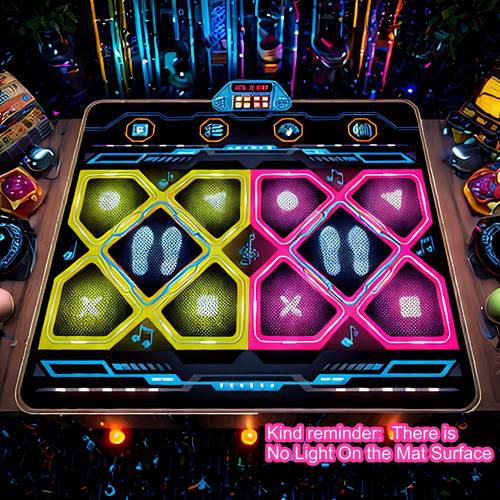 double with music and adjustable volume 3 difficulty levels 5 tracks non slip rhythm stepping game toy for boys and girls pe material is easy to clean foldable easy to carry and store