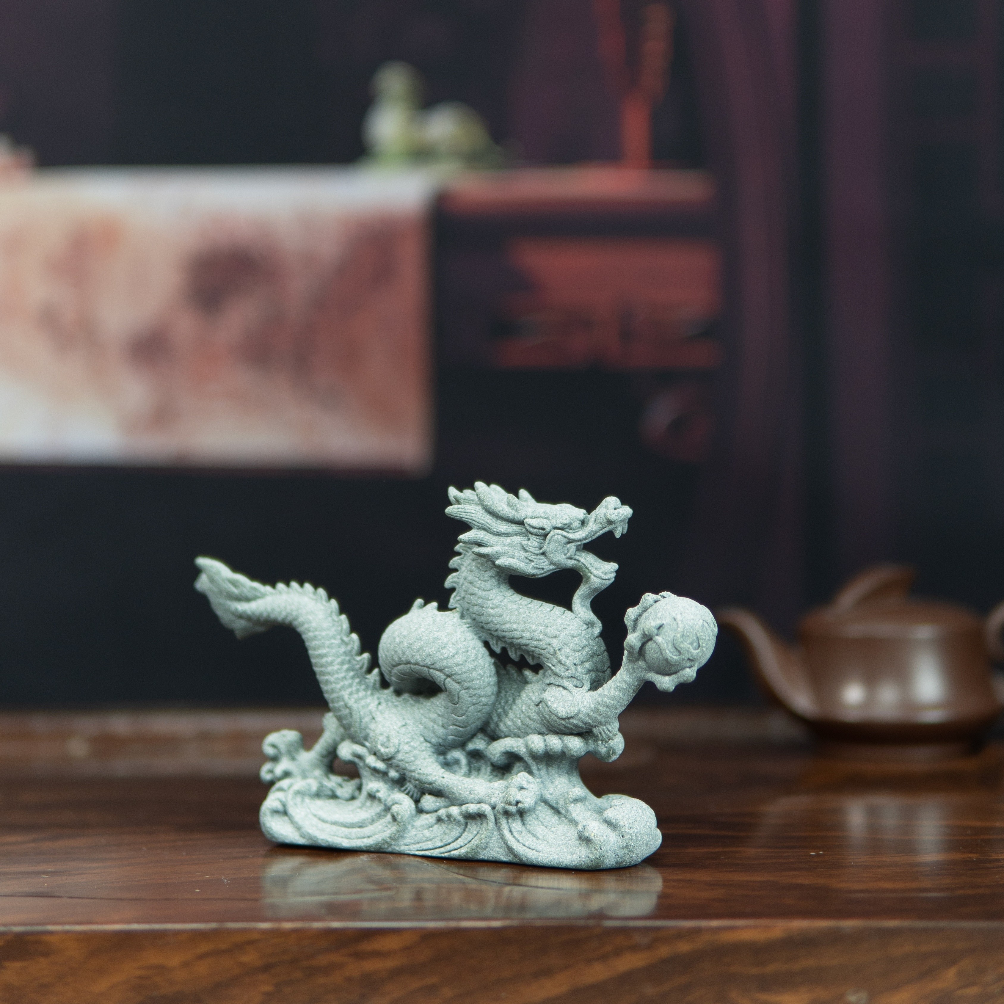 中国 魚とドラゴンの装飾付き 急須 【公式通販】