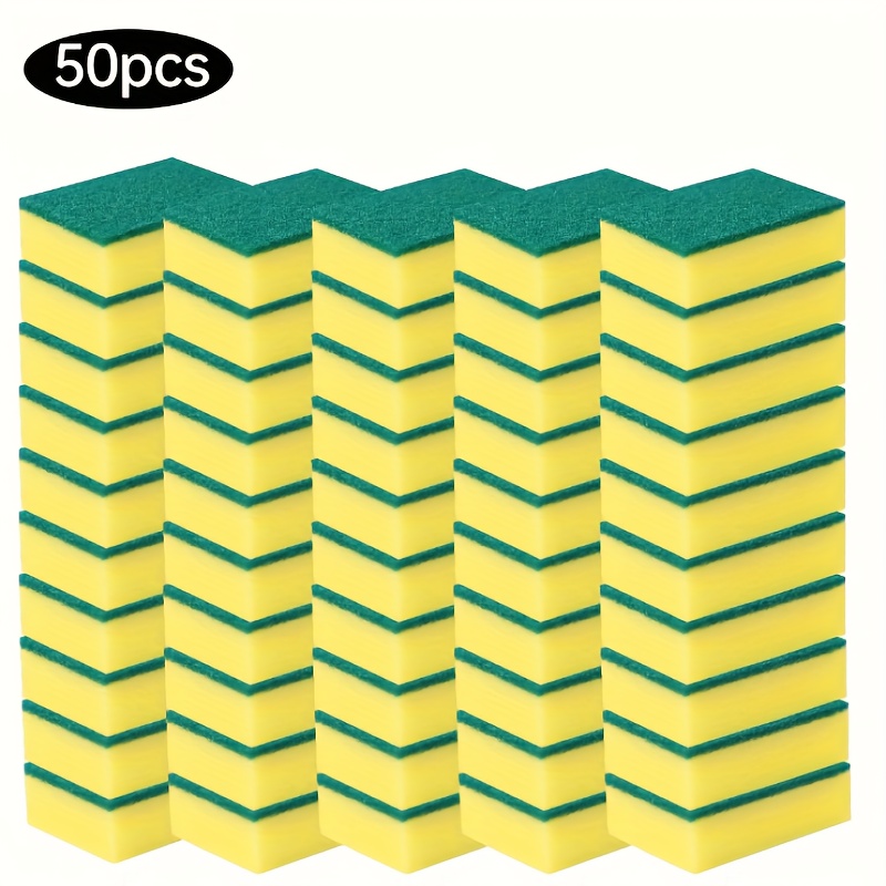 Image of 8/40//70/80/90pcs Dishwashing Sponge, Scouring Pad, Dishcloth, Kitchen Cleaning, Dish Brush, Pot Brush, Magic Wipe, Household Premium Cleaning Sponge