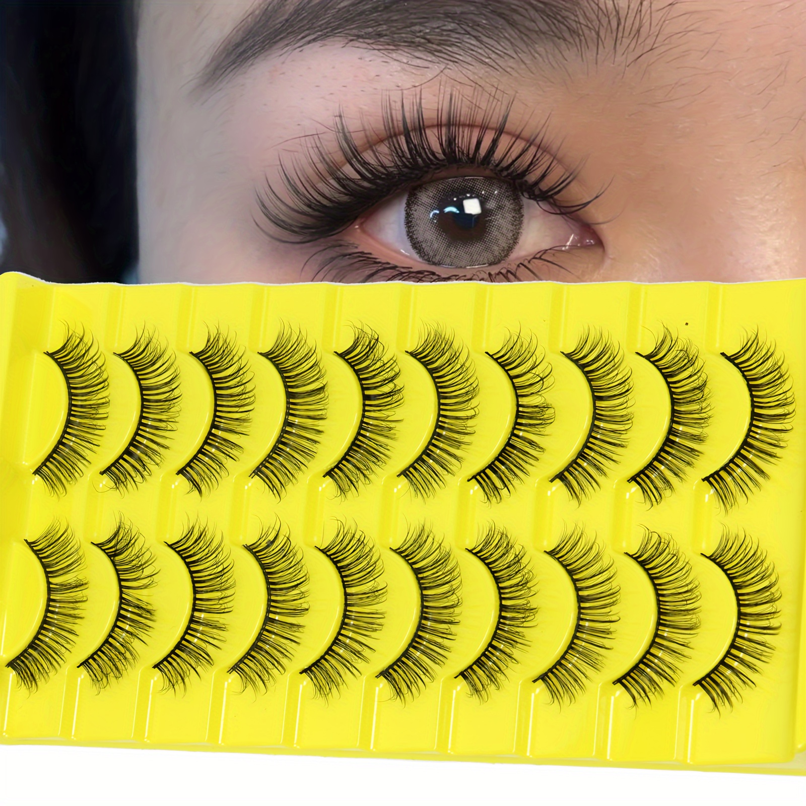 

10 Pairs Of Natural Long- Eyelashes, Artificial Eyelashes For Simulation