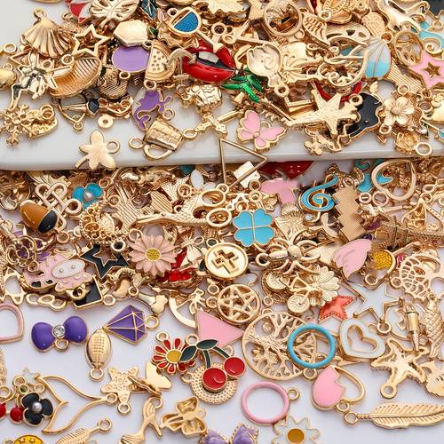 of 200 300 400pcs of jewelry making additions enamel bracelets bangles pendants mixed bulk metal necklaces earrings jewelry for jewelry making