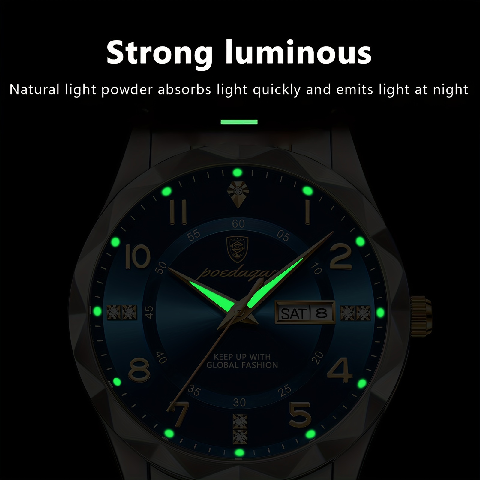 2pcs set of mens casual business luminous quartz watches details 0