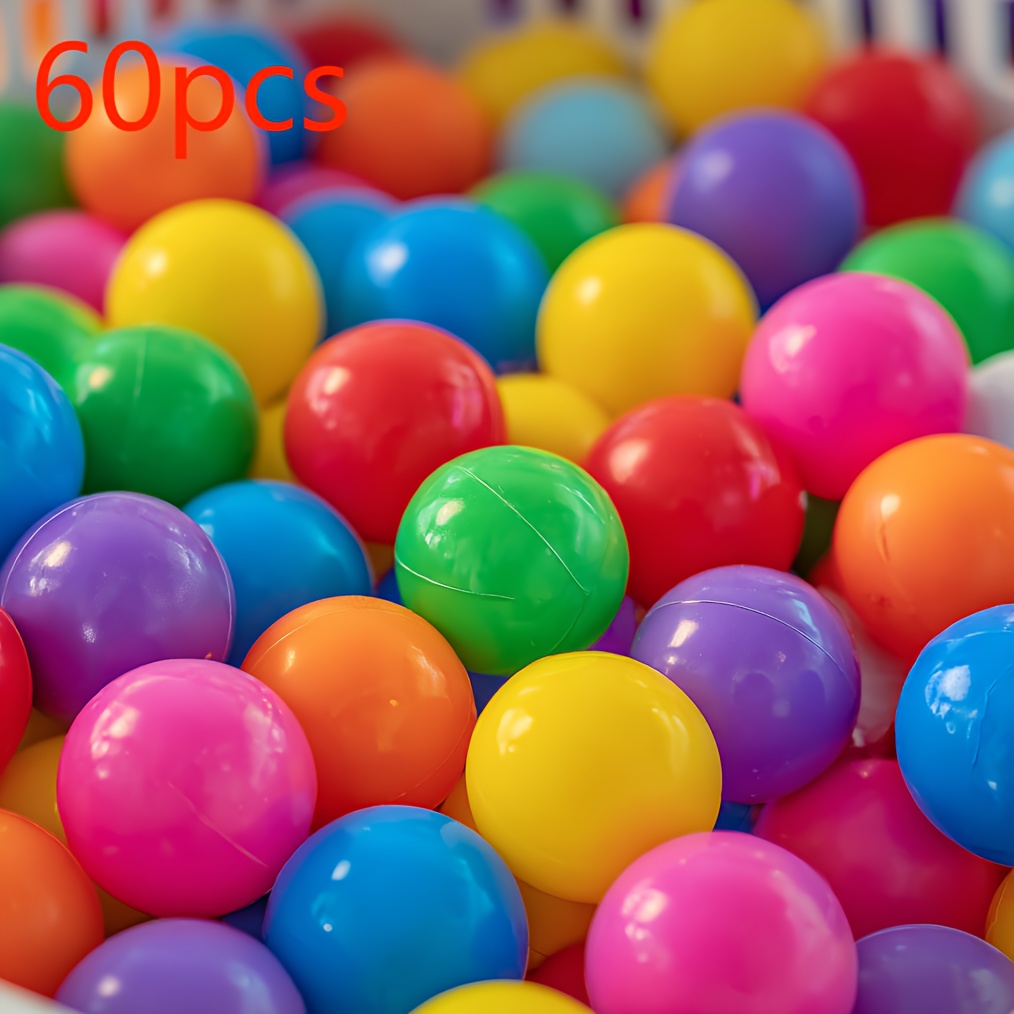 Image of 60pcs Ocean Balls, Children's Pit Balls, Anti Squeeze Plastic Balls, Suitable Gifts For Children, Pool Party Toys, The And Gifts For Birthday Parties And Christmas Parties.
