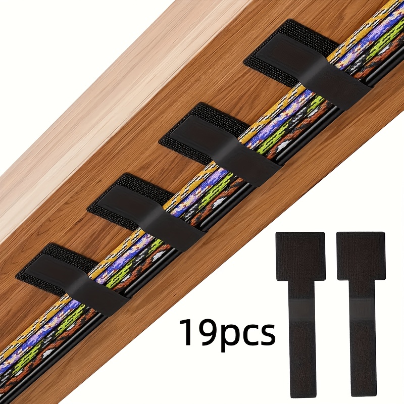 TEMU 19pcs Self-adhesive Heavy-duty Cable Ties, Multi-functional Hook And Loop Fastener Cable Ties, Reusable Cable Organizers For Of Computer/data