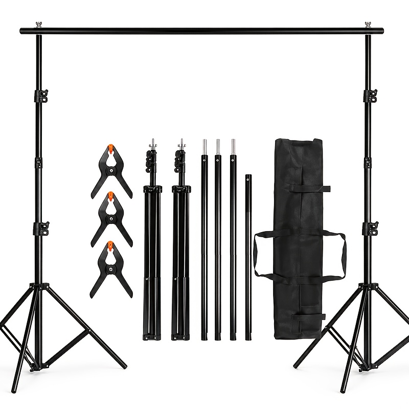 TEMU Supporto per Fondali Fotografici, 2X , Supporto Regolabile per Fondali Clip per Fondali, 1 Borsa per il Trasporto per Studio Fotografico,