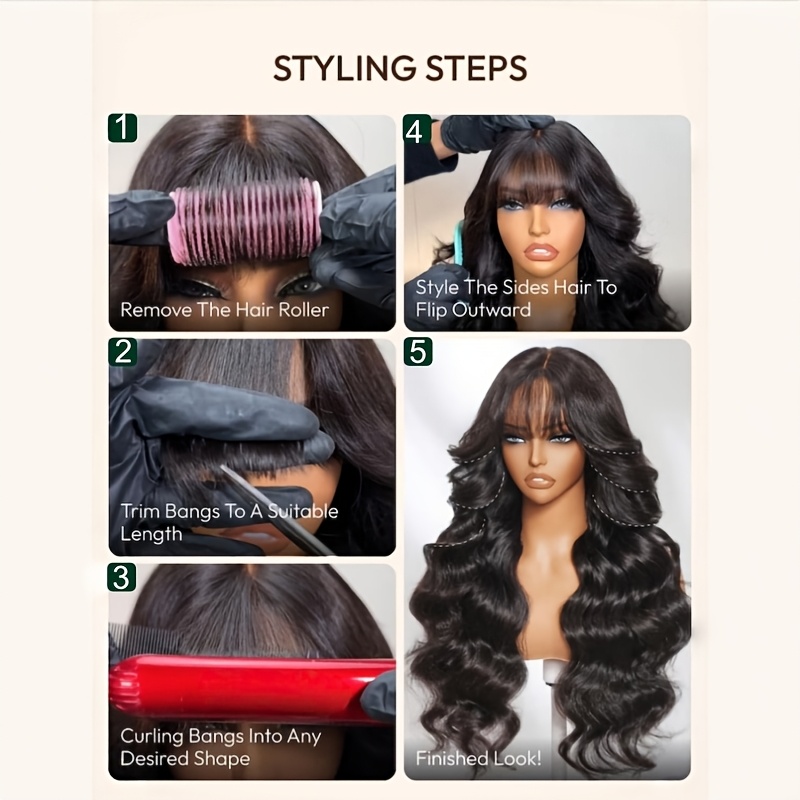 hair 7x5 lace front wig suitable for black   knots natural loose wave wig with curtain bangs drawstring closure fluffy hair density black frontal hairpiece for dreadlock free styles Product details 7