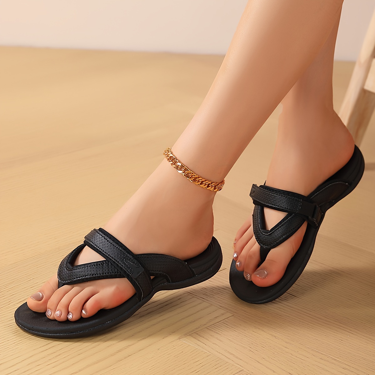   women s   support flip flops ultra light soft sole summer slides with non   stylish purple wedge beach sandals casual slip   for all day wear  able slippers   style pu synthetic cover summer sandals Product details 5