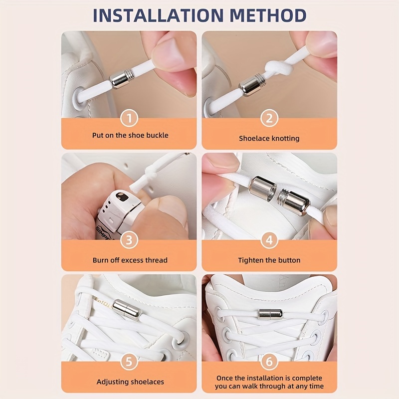 1pair Convenient Elastic No-Tied Shoelaces, Suitable For Sneakers And Sports Shoes