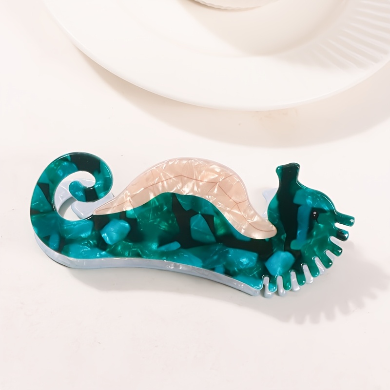 Image of 1pc 10.5cm Series Cute Seahorse Clip Retro Design High-end Hair Clip Shark Clip Half Clip With Hair Additions