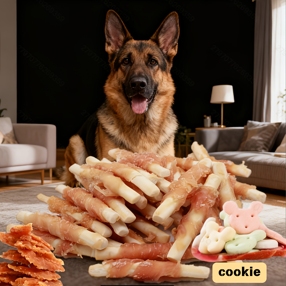 TEMU 200g/400g (7.05oz/14.1oz) Chicken Wrapped Milk Stick, Dog Treats For Small, Medium, & Large Dog - Made With Chicken And Milk, Healthy, , And High Protein Reward Training Treats For Dogs