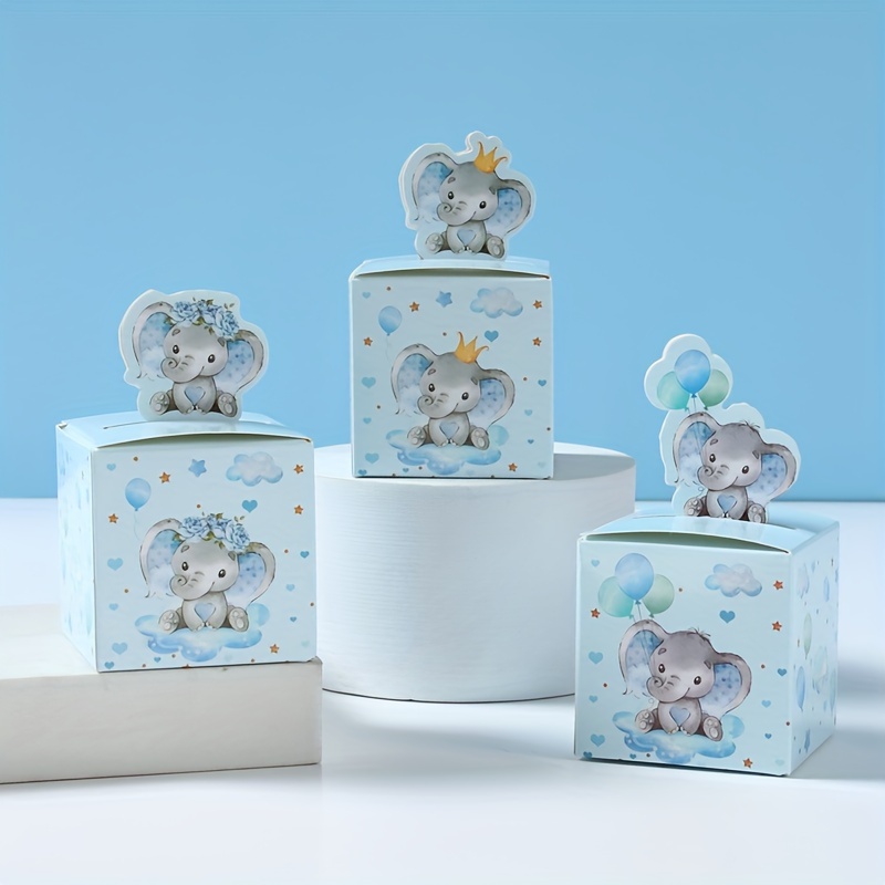 

24 Pcs Blue Elephant Candy Boxes: Adorable Elephant Themed Party Favors For Baby Showers, Gender Reveal, Birthdays, And More - Suitable For Christmas, Halloween, Thanksgiving, And Any Occasion!