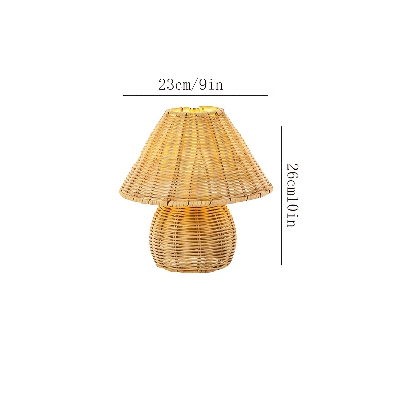 Bohemian Style Rattan Woven Table Lamp, Artistic Decorative Ornament