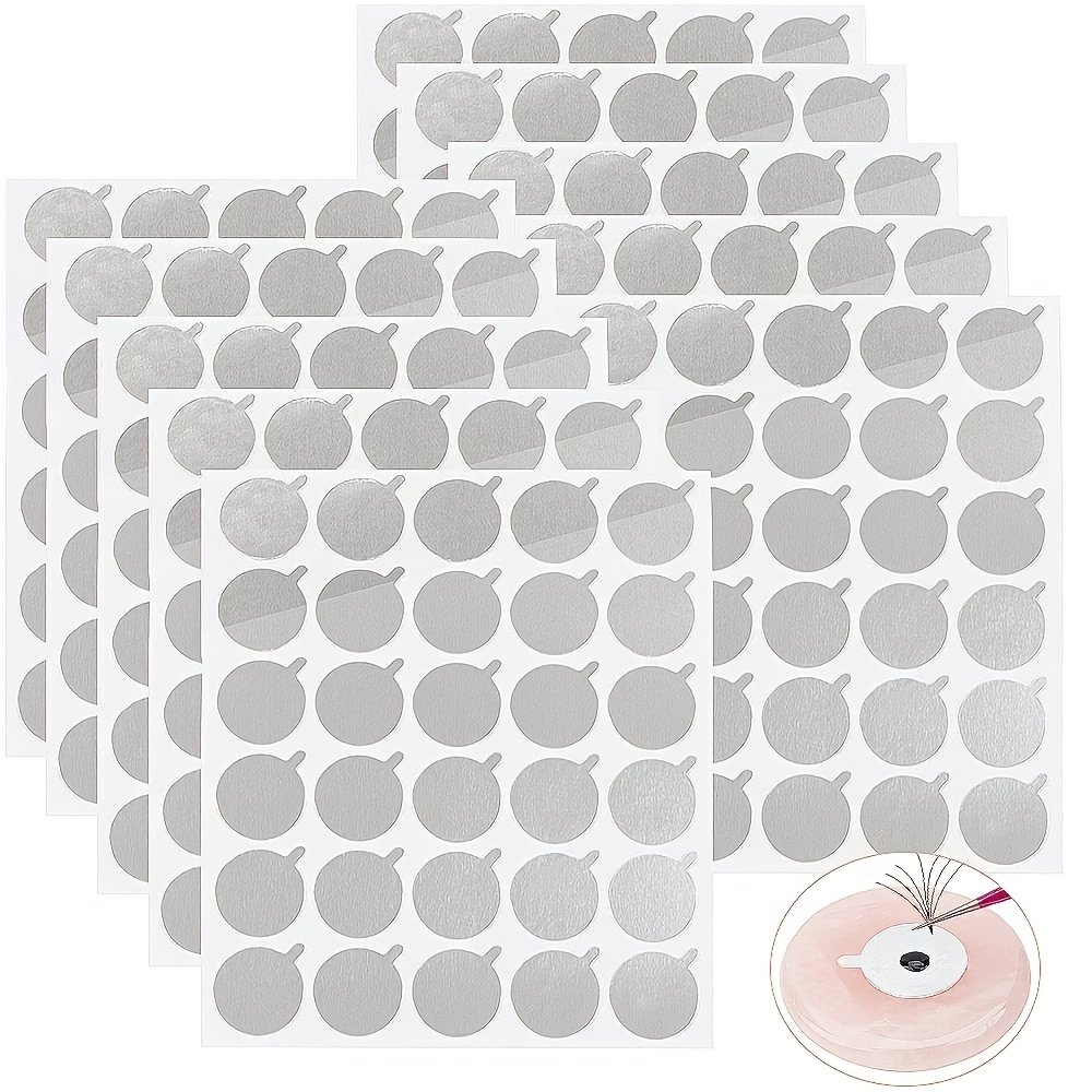 3000pcs Lash Glue Tin Foil Stickers, 300 Stickers To Delay Glue Drying Speed, Eyelash Extension Auxiliary Tool 30pcs, 10 Sheets