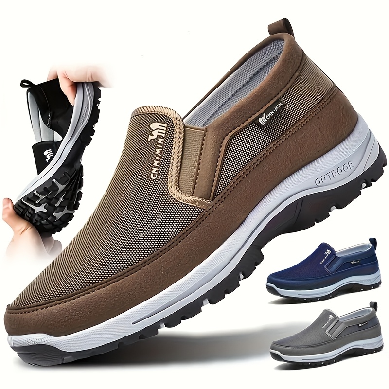 

Men's Breathable Knit Slip-on Loafers - Comfortable, Non-slip Casual Sneakers With Sole For Outdoor Activities