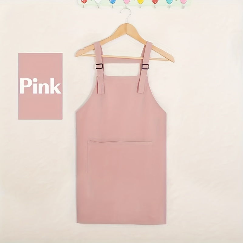 TEMU 1 Personalized Apron - Custom Name & Birthday Party Decor, Cream Color In Soft Tones. Adjustable Straps, Durable Polyester Kitchen Apron For