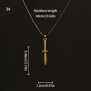 Alloy Weapon Knife Sword Pendant Necklace, Retro Necklace For Men ...