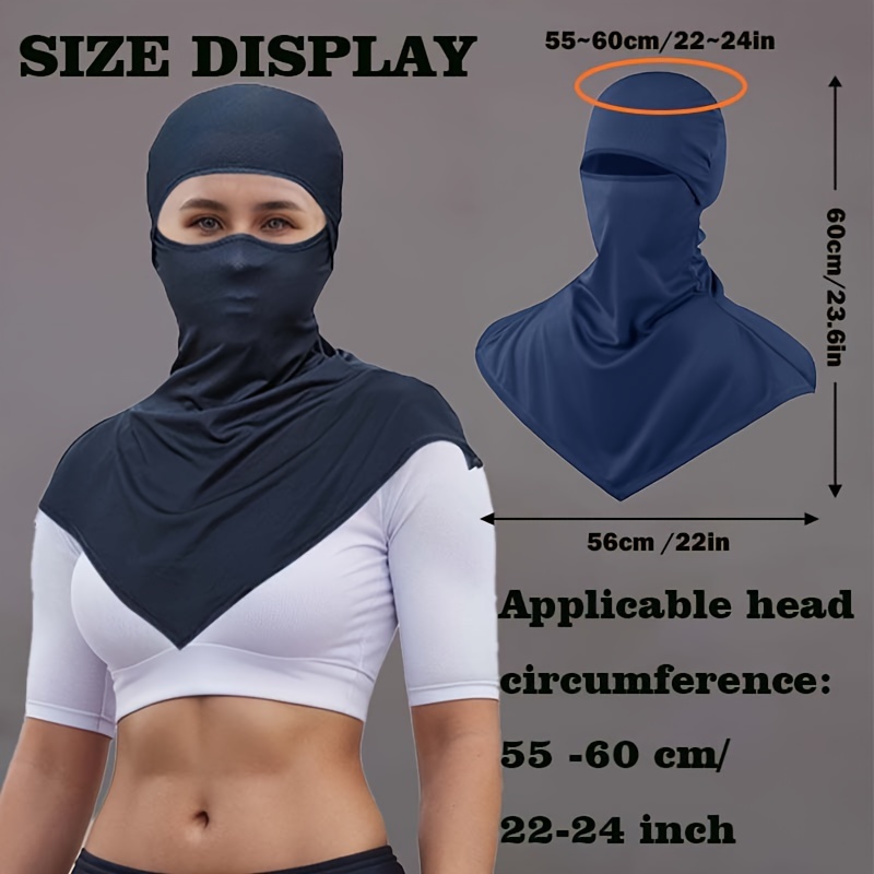 Breathable Balaclava Mask - UV Safeguard, Full Face Cover for Outdoor Sports & Cycling, Elastic Fit, Solid Color details 2