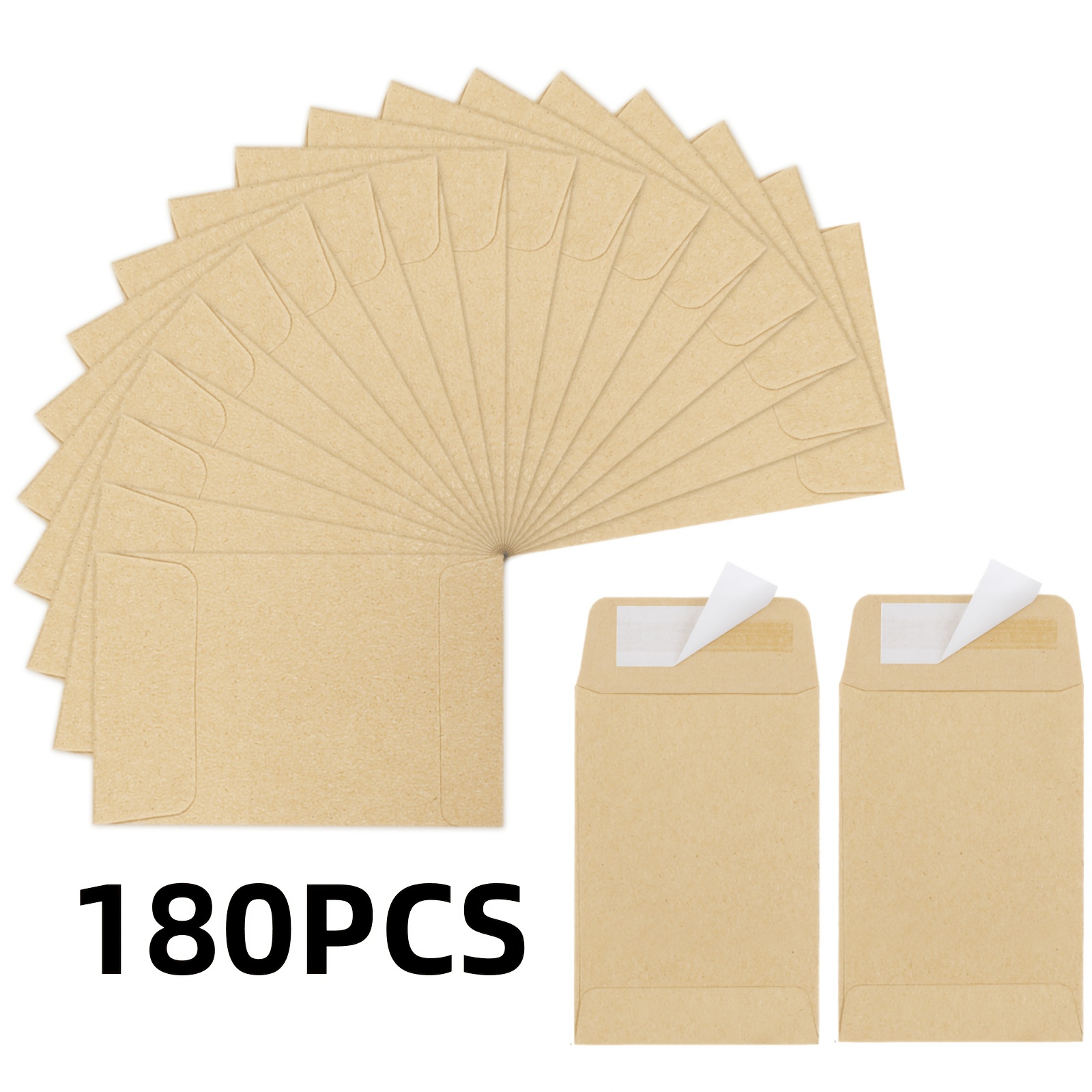 60/180 Pack Coin Envelopes 2.35"×3.5", Brown Small Envelopes, Full-flap Seal Seed Packets Envelopes, Seed Envelopes, Mini Envelopes For Office, Home, School