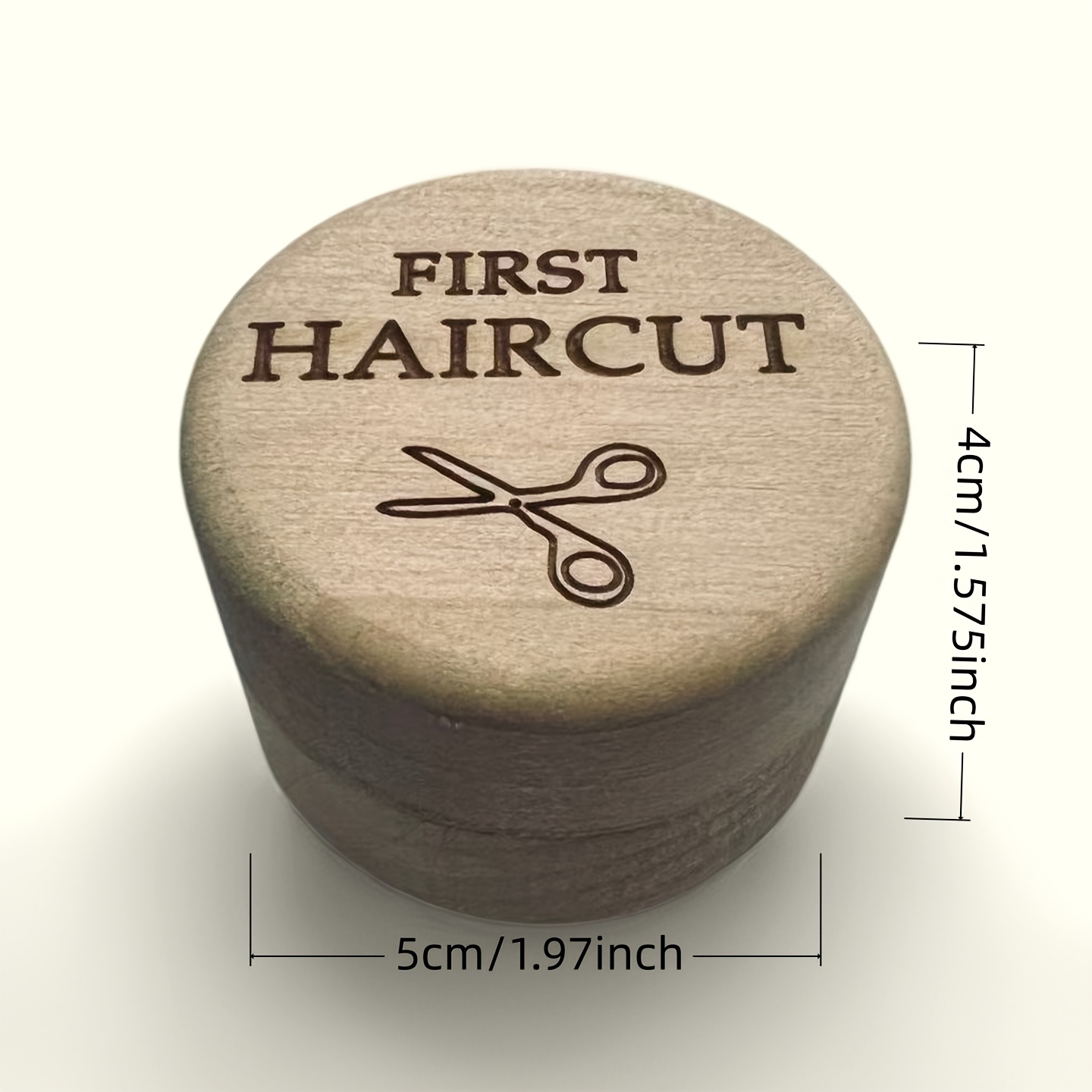 Image of 1pc Solid Wood First Haircut Keepsake Box, Used For Storing A First Haircut Hair, Hair Clips, And As A Home Decoration Ornament