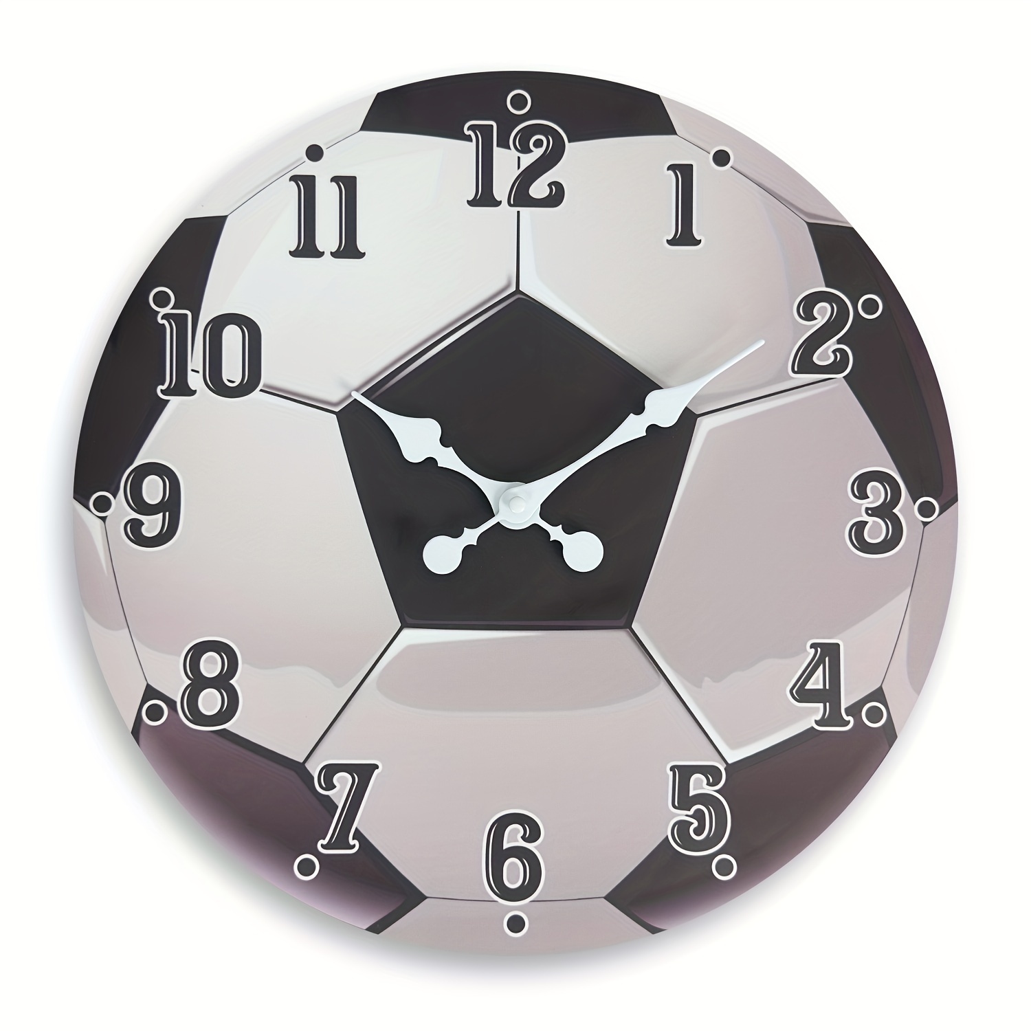 

1pc Sports Ball Wooden Wall Clock, Soccer Pattern Silent Battery Powered Decorative Clock, For Outdoor Bedroom, Home, Office, Football Field, Christmas Gifts For 10 "12" 14 "16" (no Battery)