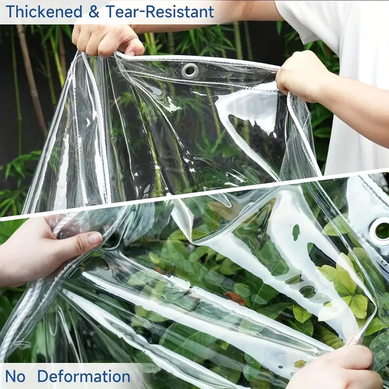 130cm X 270cm JAHQ Abdeckplane Transparente Mit Ösen, 0,35mm