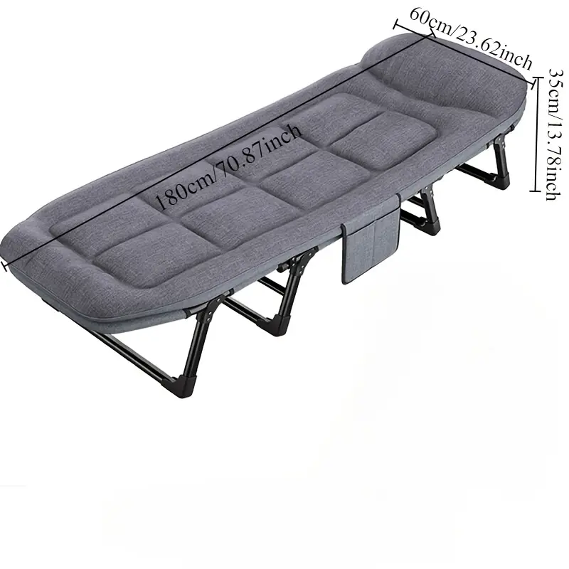 the 1pc180cm folding bed is without assembly and set up for nap this lightweight and portable single bed is convenient for storage making it ideal for taking at the office details 7