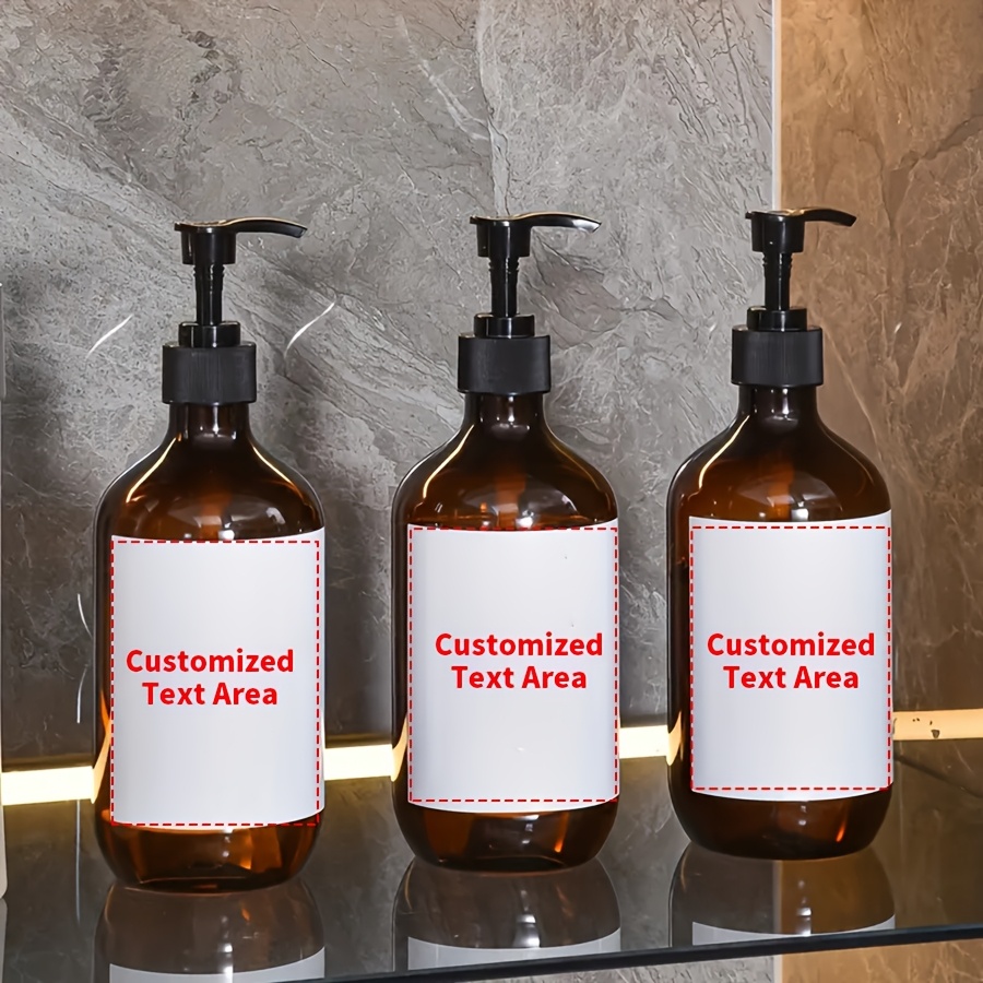 TEMU Customizable Reusable Pump Dispenser Set - 3pcs 500ml Shampoo Bottles With Pump, Shower Spray, And Empty Bottle | Diy Text Design For Home &